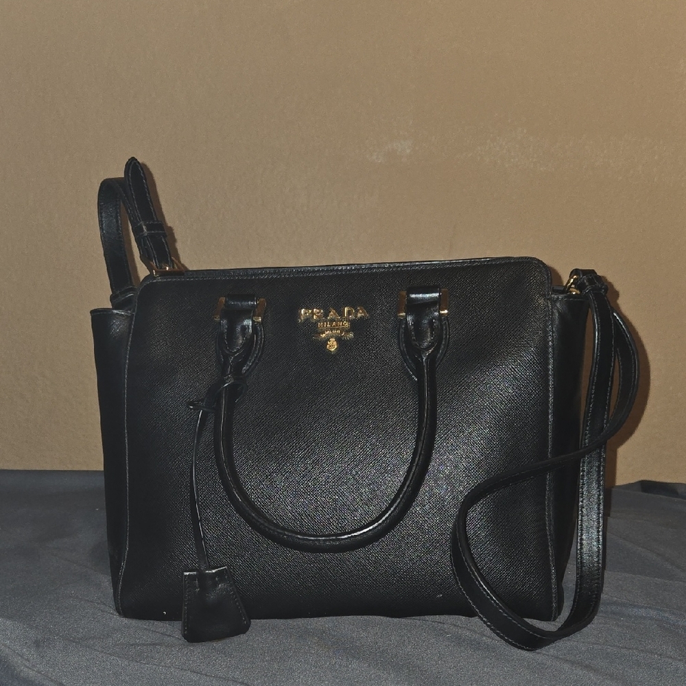 Prada Black Saffiano Leather Satchel